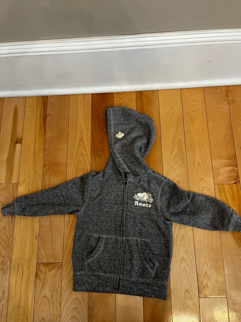 Roots Kids' Grey Zip Hoodie size 3